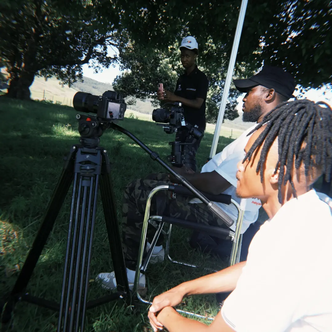 Production crew at outdoor setup